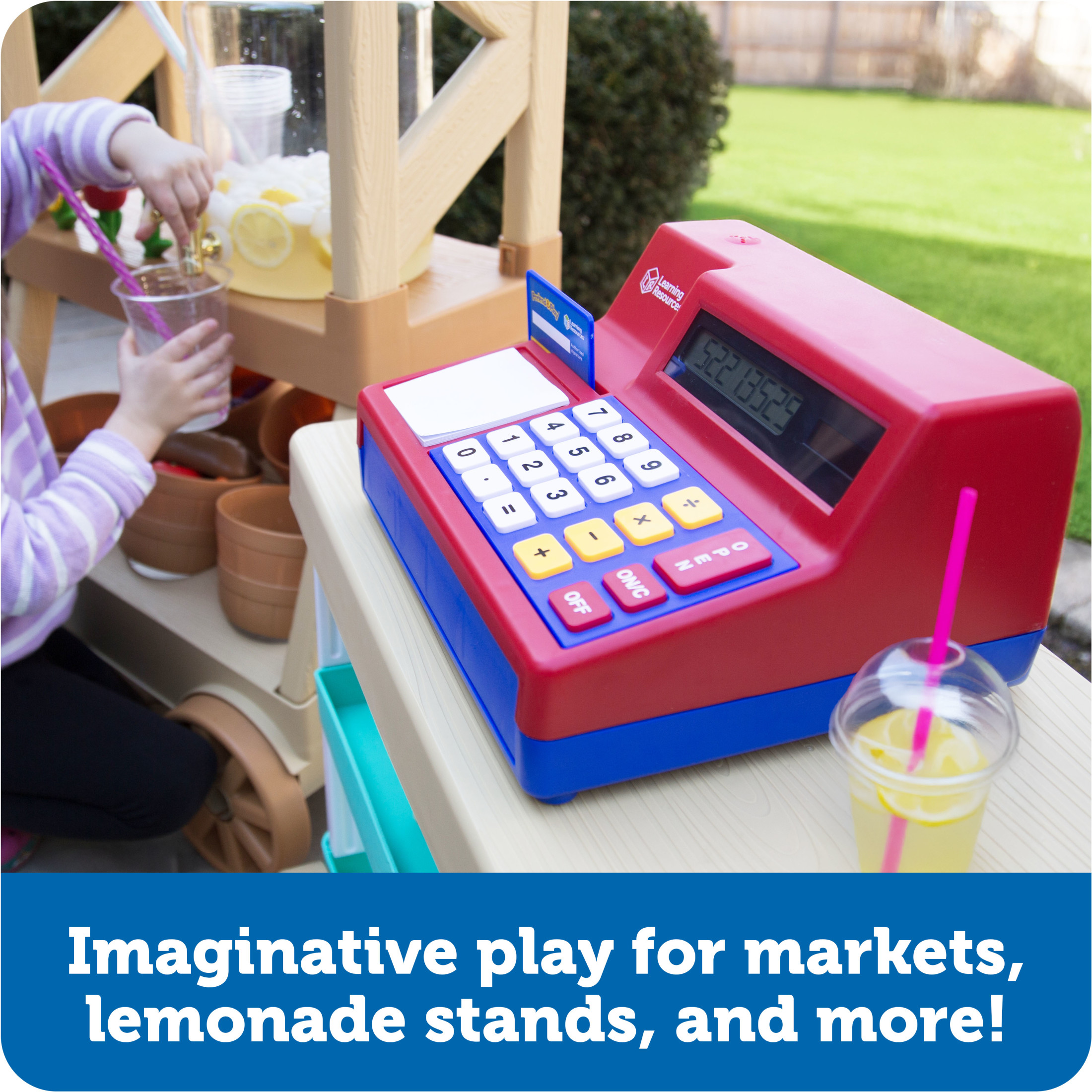 Learning Resources Pretend & Play Calculator Cash Register, Ages 3+ photo 2