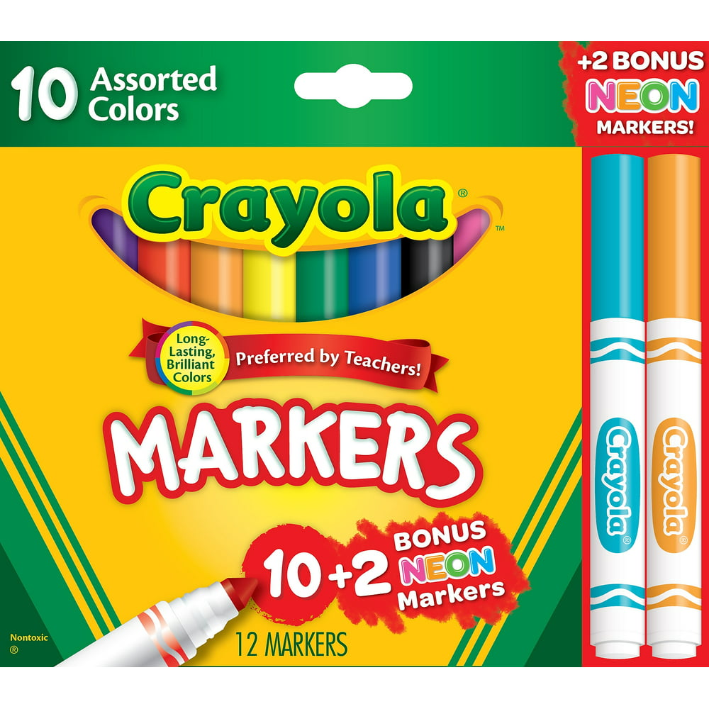 Crayola Markers Assorted colors Bonus Pack 587750  Walmart.com