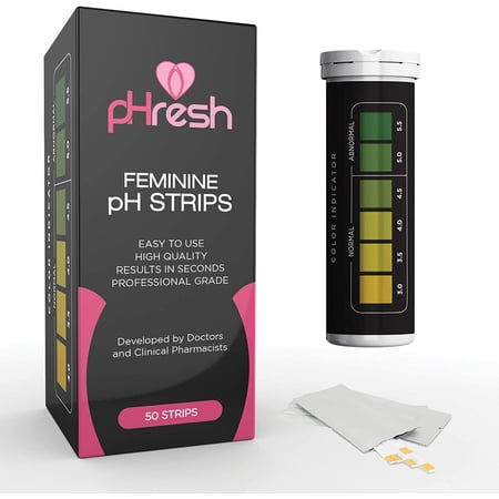pHresh Vaginal pH Test Strips for Women - Measures Acidity, Alkalinity and pH Balance for Women - pH Strips for Bacterial Vaginosis Treatment & Vaginal Health Monitoring - Quick & Accurate Results