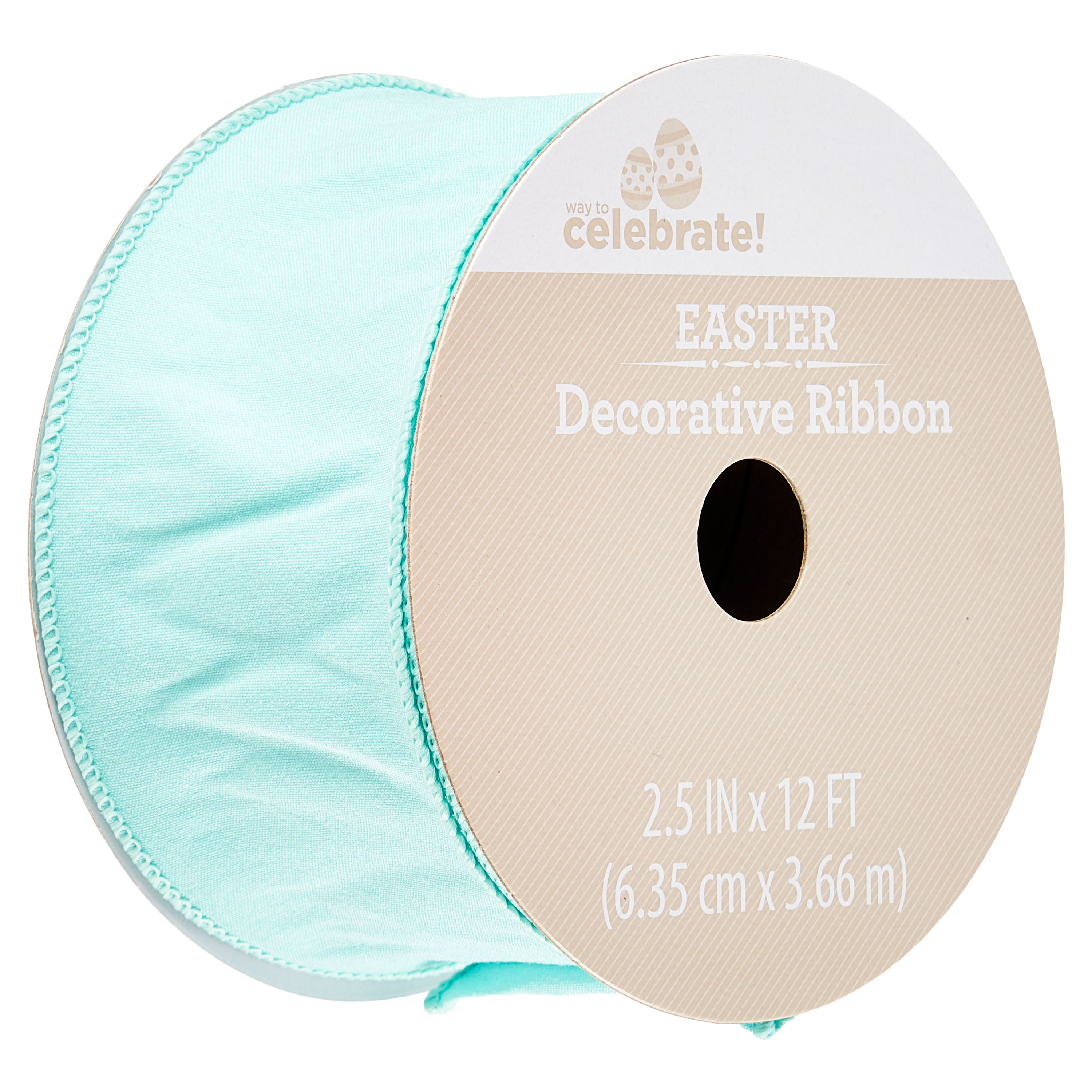 Way To Celebrate Easter Decorative Ribbon, Sage Green, 2.5" x 12'