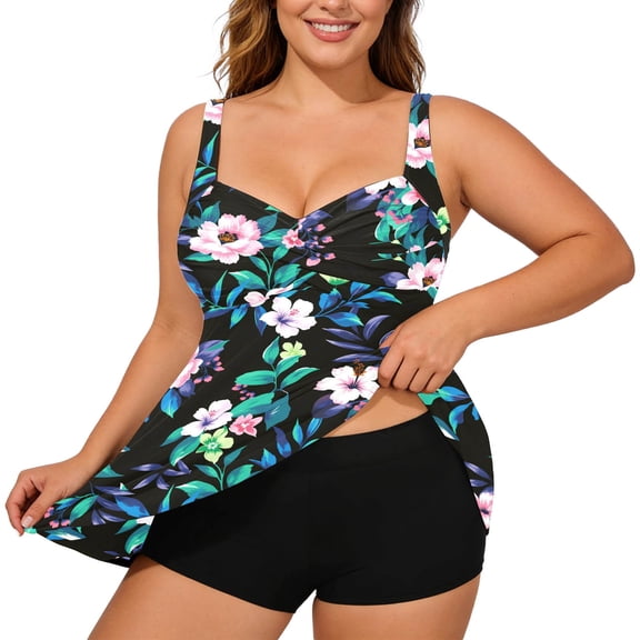 HXWCHs Plus Size Tankini Swim top with Supportive Underwire and Adjustable Straps for Women's Swimwear XXL Purple5