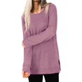 thumbnail image 2 of Suéteres para Mujer Manga Larga Cuello Redondo Color Sólido Tops de Moda Fokelyi WRMH-137-3, 2 of 5