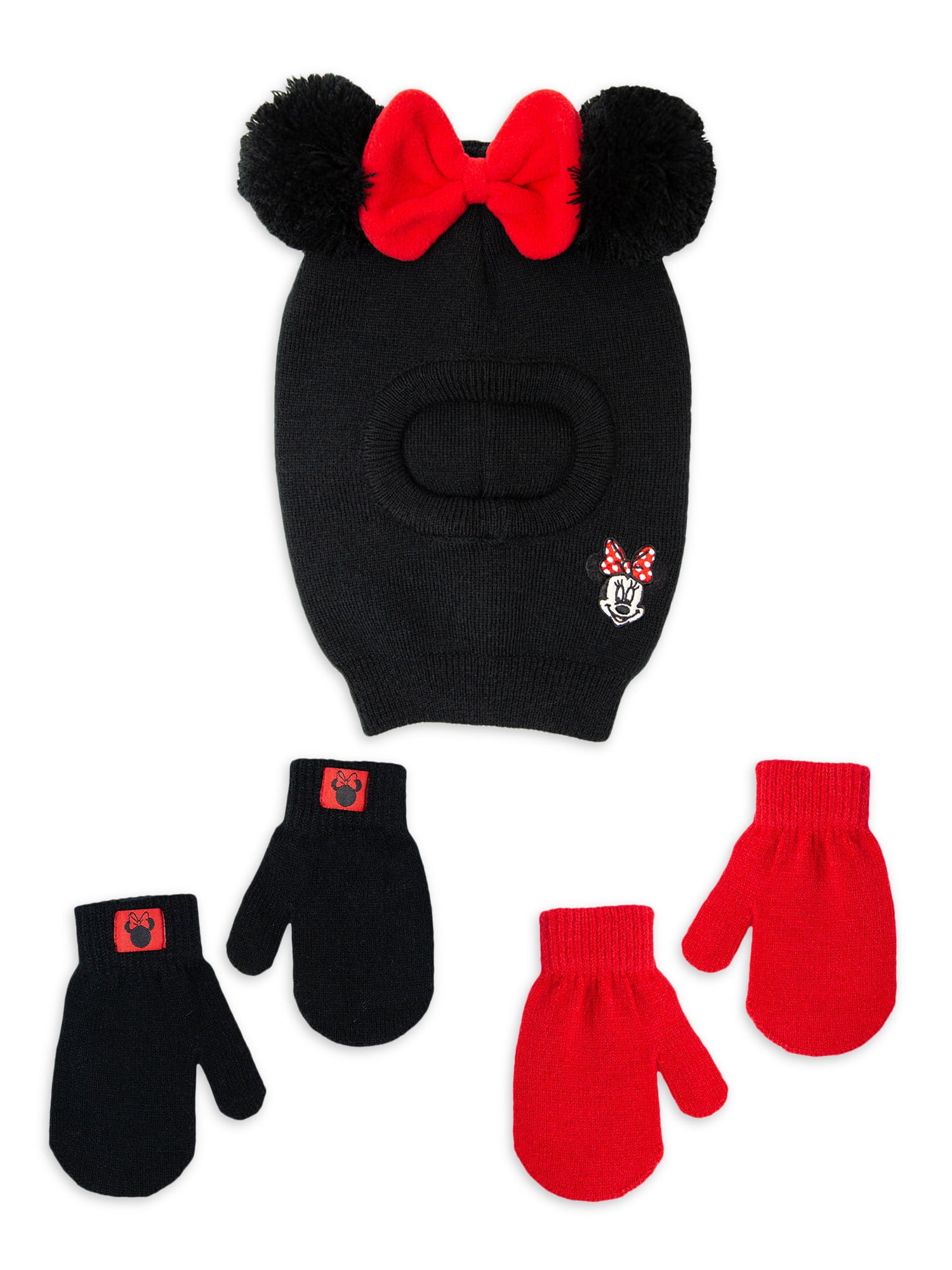 One Size Youth Toddler Girls Disney Minnie Mouse  2-Piece Set Hat & Mitten