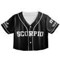 thumbnail image 3 of Lotusprinthandmade Personalized Scorpio Zodiac Crop Top Baseball Jersey XS-XL Multicolor, scorpio croptop baseball jersey, scorpio croptop baseball jersey for women, 3 of 5