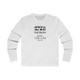 thumbnail image 2 of Jesus Is The Only Way Men's Long Sleeve Crew Tee, 2 of 5