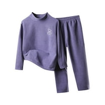 Busydd Girls' Clothing Sets 1-14 Years Long Sleeve Thermal Undershirts and Tops Boys Fashion Comfy Casual Loungewear Sets Two Piece Sets for Boy Girl 4 Years