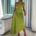 thumbnail image 3 of SMihono Women's One Shoulder Sleeveless Cut Out Dress Elegant High Waist Flowy Bodycon Dress Gown Cocktail Maxi Dresses Green 6, 3 of 5