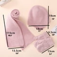 thumbnail image 3 of Winter Kids Knitting Set 4pcs Cute Solid Color Childrens Hat Scarf Gloves Keep Warm Leather Label Accessories for Cold Weather, 3 of 4