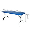 thumbnail image 3 of Hampden Furnishings Baldwin 30" X 72" Height Adjustable Folding Table, Plastic/Steel, Blue, 3 of 6