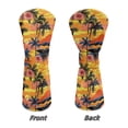 thumbnail image 5 of Uorisanigo Golf Club Head Covers for Driver, Fairway Woods and Hybrids, Premium PU Leather Tropical Floral Palm Tree Golf Headcovers, Waterproof & Durable Headcovers Set Fit Most Clubs, 5 of 7