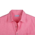 thumbnail image 5 of COEVALS CLUB Men’s Linen Beach Summer Casual Button Down Shirt Solid Short Sleeve Cotton Guayabera Shirts (Pink/L 13#), 5 of 6
