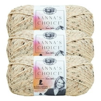 Lion Brand Yarn Vanna's Choice Oatmeal Medium Acrylic Yarn 3 Pack