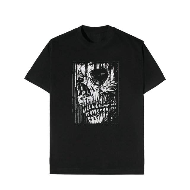 Halloween T-Shirt - Men's Gothic Death Skull Motorcycle Demon Graphic T-Shirt - 100% Cotton Breathable Crew Neck Tee, Slightly Stretchy Regular Fit Casual Top for Summer Outdoor Camping & Casual