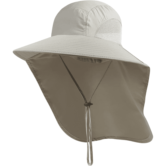 Outdoor Sun Hat for Men with 50 UPF Protection Safari Cap Wide Brim Fishing Hat with Neck Flap