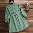 thumbnail image 5 of IROINNID Plus Size Shirts for Women Leisure Long Sleeve Loose Button Plaid Shirt Ladies Tops T-Shirt Blouse,Green, 5 of 5