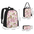 thumbnail image 2 of Disketp Lilies Flowers Large Capacity Backpack Lunch Bag Pencil Case Combination 3 Piece Set for Student, 2 of 7