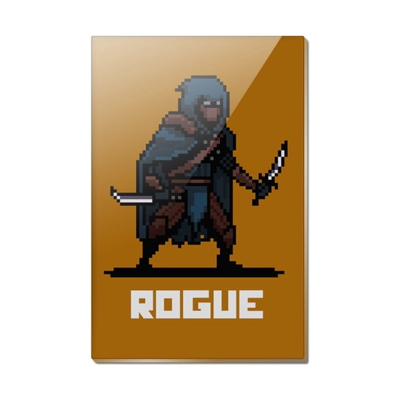 8-Bit Pixel Retro Rogue Thief Assassin Games RPG Rectangle Acrylic Fridge Refrigerator Magnet