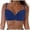 Blue, variant on Women's Twist Front V Neck Bikini Top Adjustable Spaghetti Straps Push Up Padded Swimsuit Top Bathing Suits (White, L)