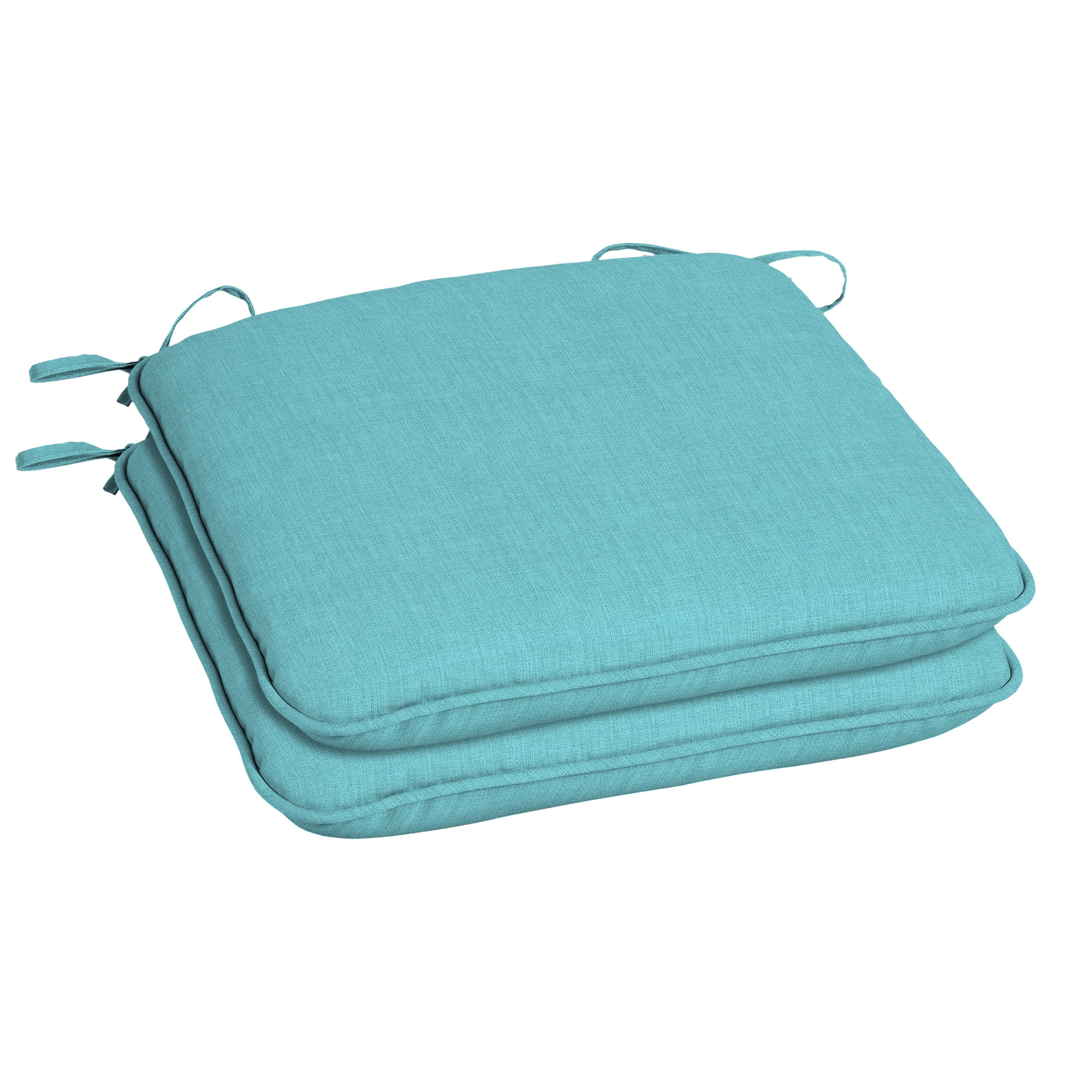 Mainstays Turquoise 18"L x 19"W Outdoor Patio Universal Seat Pad, Set