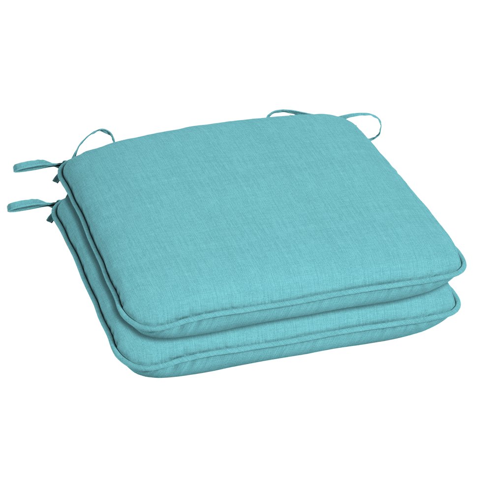 Mainstays Turquoise 18"L x 19"W Outdoor Patio Universal Seat Pad, Set
