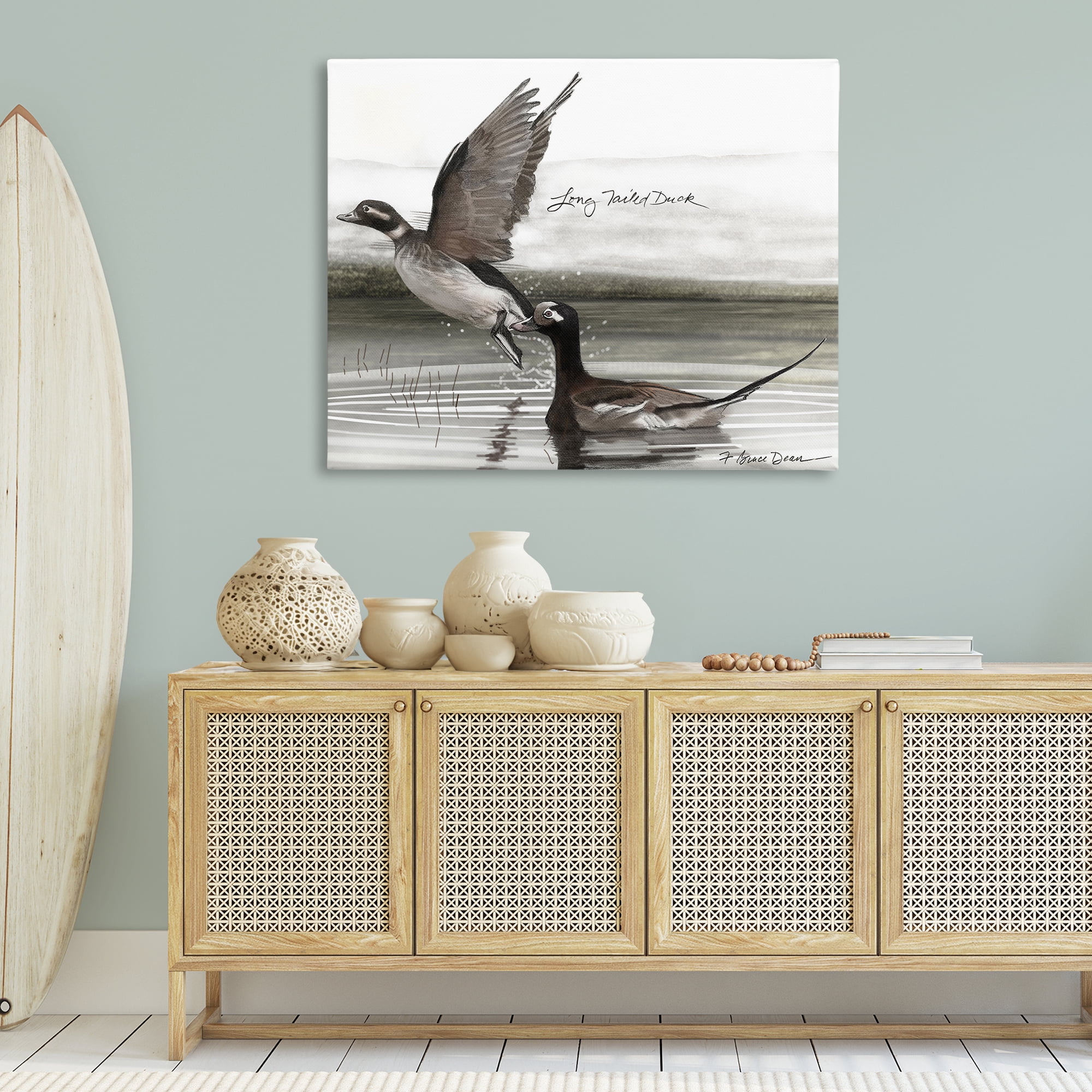 Stupell Industries Long Tailed Duck Animals & Insects Painting Gallery Wrapped Canvas Art Print Wall Art, 48 x 36