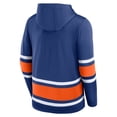 thumbnail image 3 of Men's Edmonton Oilers Puck Deep Lace-Up Pullover Hoodie - Blue, 3 of 3