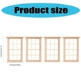 thumbnail image 4 of 4 Pieces Dollhouses Window Frames Miniature Sturdy Wood Craft Supplies, 4 of 16
