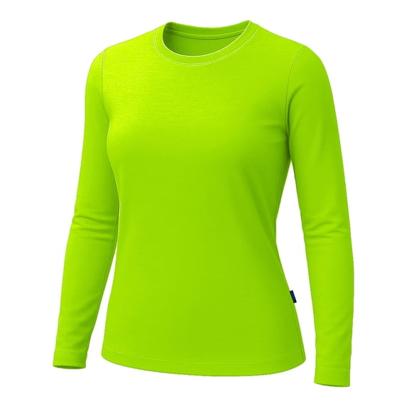 Womens High Visibility Workout Shirt UPF50 Lightweight Long Sleeve Sun T-Shirt Ceila Neon Green-S