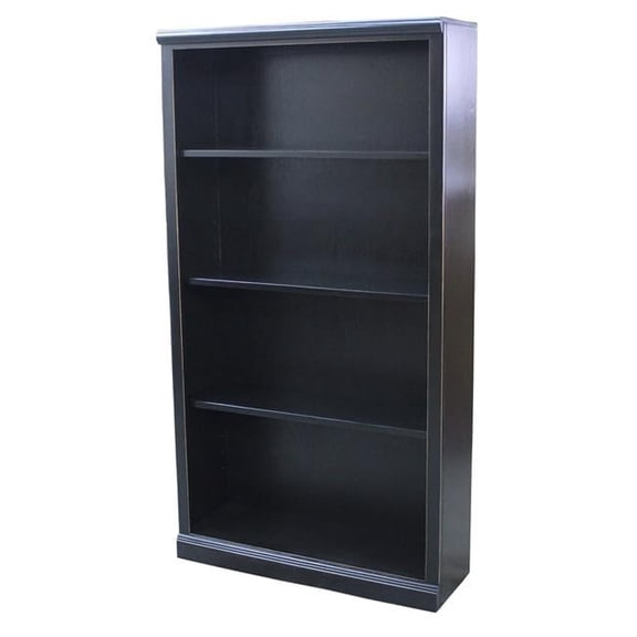 American Heartland 60 in. Poplar Open Bookcase with Plain Base, European Dark Blue