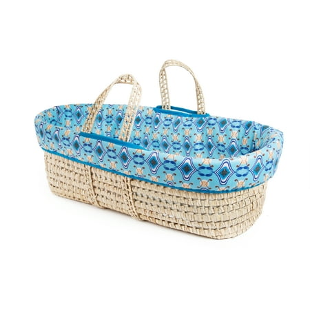 Tadpoles Moses Basket and Bedding Set, Blue Cream Antique ...