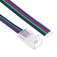 thumbnail image 3 of 4Pin RGB LED Strip Connectors, 10Pcs 8mm Wide Extension Single-ended cable/front wiring Transparent, 3 of 5