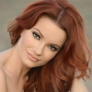 Long Wavy Wigs 26in, Jademall Auburn Wig for Women Synthetic Curly Hair Wigs Middle Part Heat Resistant Fibre for Daily Party Dance - Auburn Color