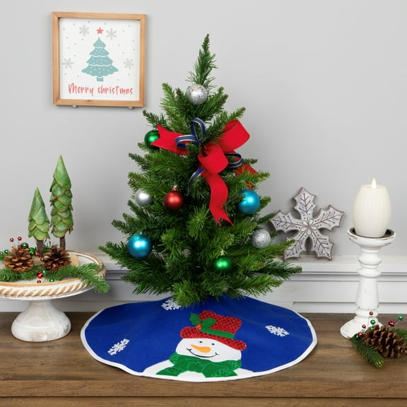 Northlight Embroidered Snowman Mini Christmas Tree Skirt - 20"