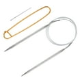thumbnail image 3 of Uxcell Circular Knitting Needles Needles Stainless Steel 1 Set Gold US 8/5.0mm x 14 inch (100cm), 3 of 6