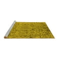 thumbnail image 2 of Ahgly Company Machine Washable Indoor Round Oriental Yellow Industrial Area Rugs, 5' Round, 2 of 4