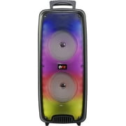 QFX LMS-66 TWS Bluetooth Rechargeable Portable Speaker with Dual 6.5" Speakers, EDR Communication, and Liquid Motion Party Lights