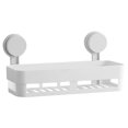thumbnail image 3 of Drain Rack Suction Cup Shower Storage Box Bathroom Hollow Basket Wall Mounted Tray Holder, 3 of 10