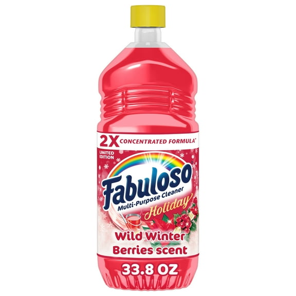 Fabuloso Holiday Multi-Purpose Cleaner, 2X Concentrated, Wild Winter Berries Scent, 33.8 fl oz