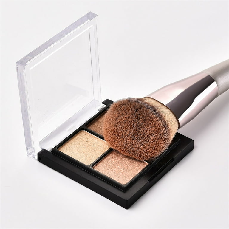HIBRO Hard Brush for Hair Travel Size Makeup Brushes Angled Makeup Brush Foundation Brush Synthetic Bronzer Brush Cosmetic Applicator For Blending