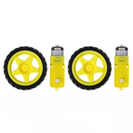 Plastic Tire Wheel with DC Gear Motor Set for Arduino Smart Robot Car DIY Projects Educational Learning Competition Entertainment