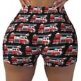 thumbnail image 2 of Fotbe Fire and Rescue Truck Shorts Sin Costuras – Shorts Deportivos de Cintura Alta para Mujer, Elásticos para Gimnasio, Yoga, Running o Ciclismo-Small, 2 of 8