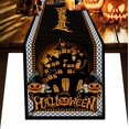 thumbnail image 1 of Mantel de Halloween rectangular, negro, naranja, murciélagos de calabaza picnic, fiesta, suministros de decoración de mesa33*183cm, 1 of 5