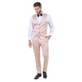 thumbnail image 3 of Tazzio Skinny Fit Shiny Satin Tuxedo 3 Piece Suit Set with Bowtie, 3 of 4