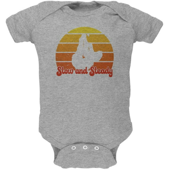 Sloth Slow and Steady Retro Sunset Soft Baby One Piece Heather 3-6 M