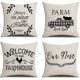 thumbnail image 1 of Fundas de almohada de lino para decoración de granja, funda de cojín rústica de granja para sofá, cama, 18x18, Juego de 4, 1 of 5