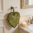 thumbnail image 4 of Leaf Shaped Hand Towels Hanging Kitchen Towels with Hanging Loop Absorbent, and Lint-Free for Bath Kitchen Green, 4 of 6