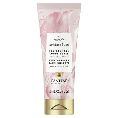 Pantene Nutrient Blends Miracle Moisture Boost Sulfate Free Conditioner with Rose Water 2.5oz (4 bottles)