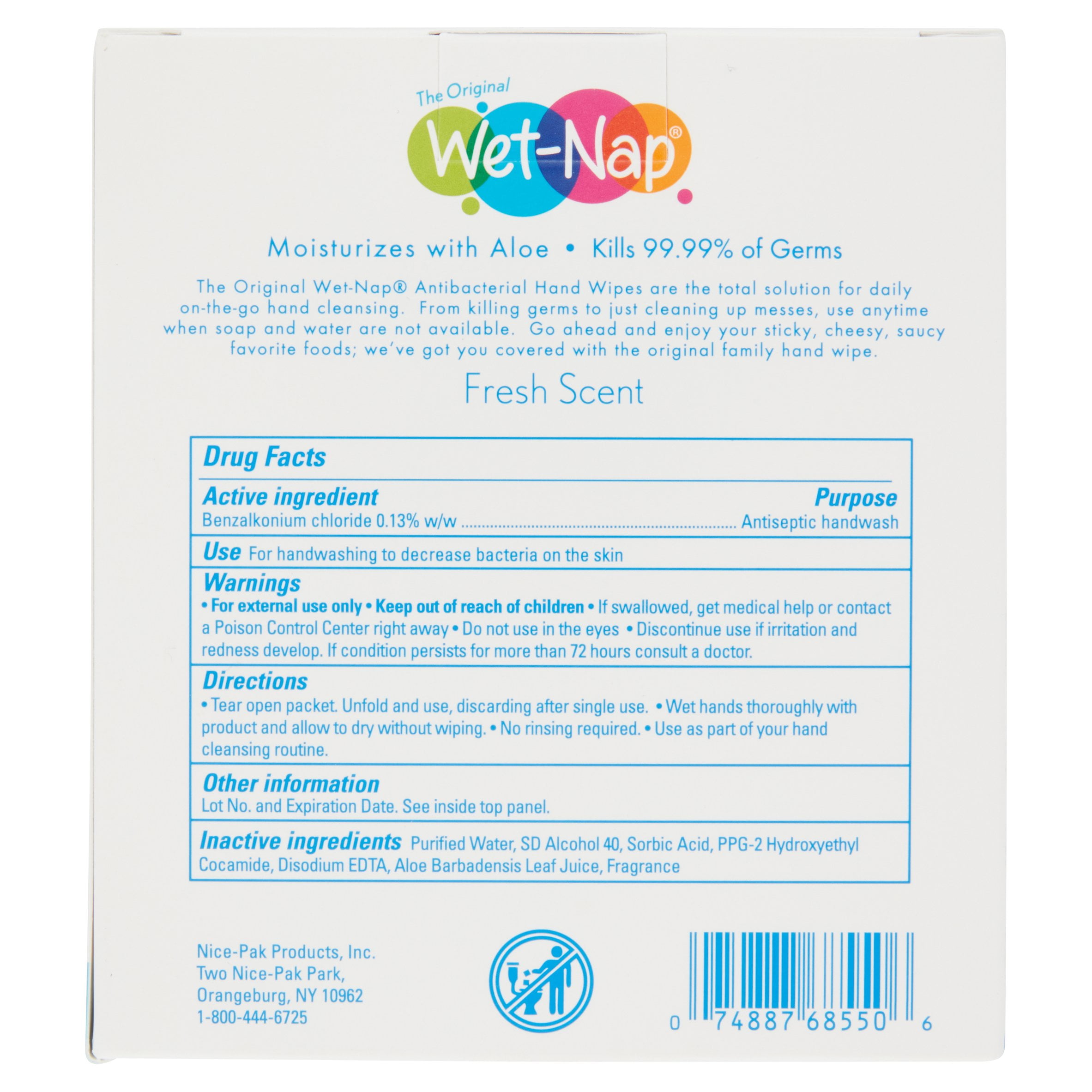 Wet Nap The Original Antibacterial Hand Wipes Fresh Scent 24