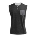 thumbnail image 5 of Yiaimeir Men's Sleeveless Denim Henley Tank Tops Casual Vintage Style With Pocket Comfortable Summer Tank Top,Size S-3XL, 5 of 5