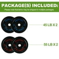 thumbnail image 4 of FlexWave 200LB Olympic Bumper Plate Set, 2-Inch Rubber Weight Plates with Steel Hub for Strength Training & Home Gym, 4 of 8